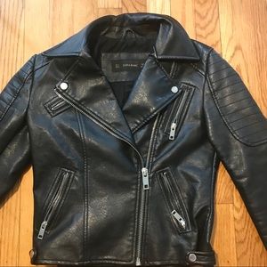 Zara Basic Vegan Leather Jacket
